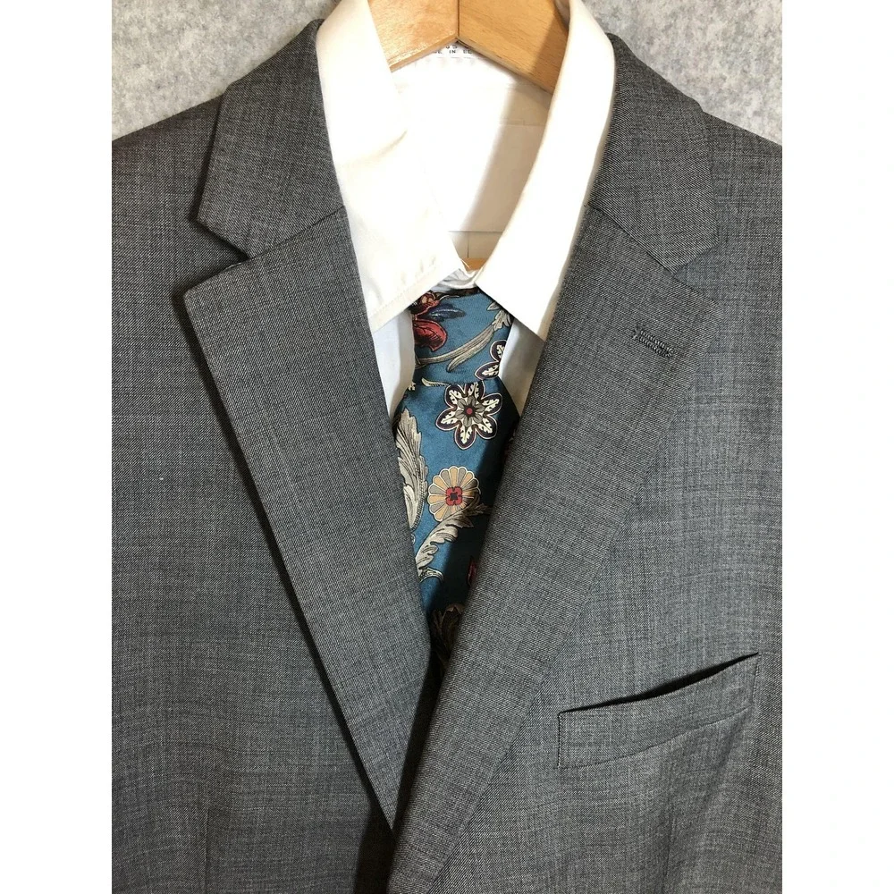 Ralph Lauren Blazer Mens 48R Gray 100% Wool Suit Coat Jacket Career Classic